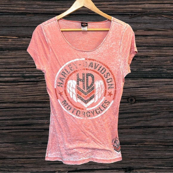 Harley-Davidson Pink Fitted Short Sleeve Tee - Picture 1 of 4